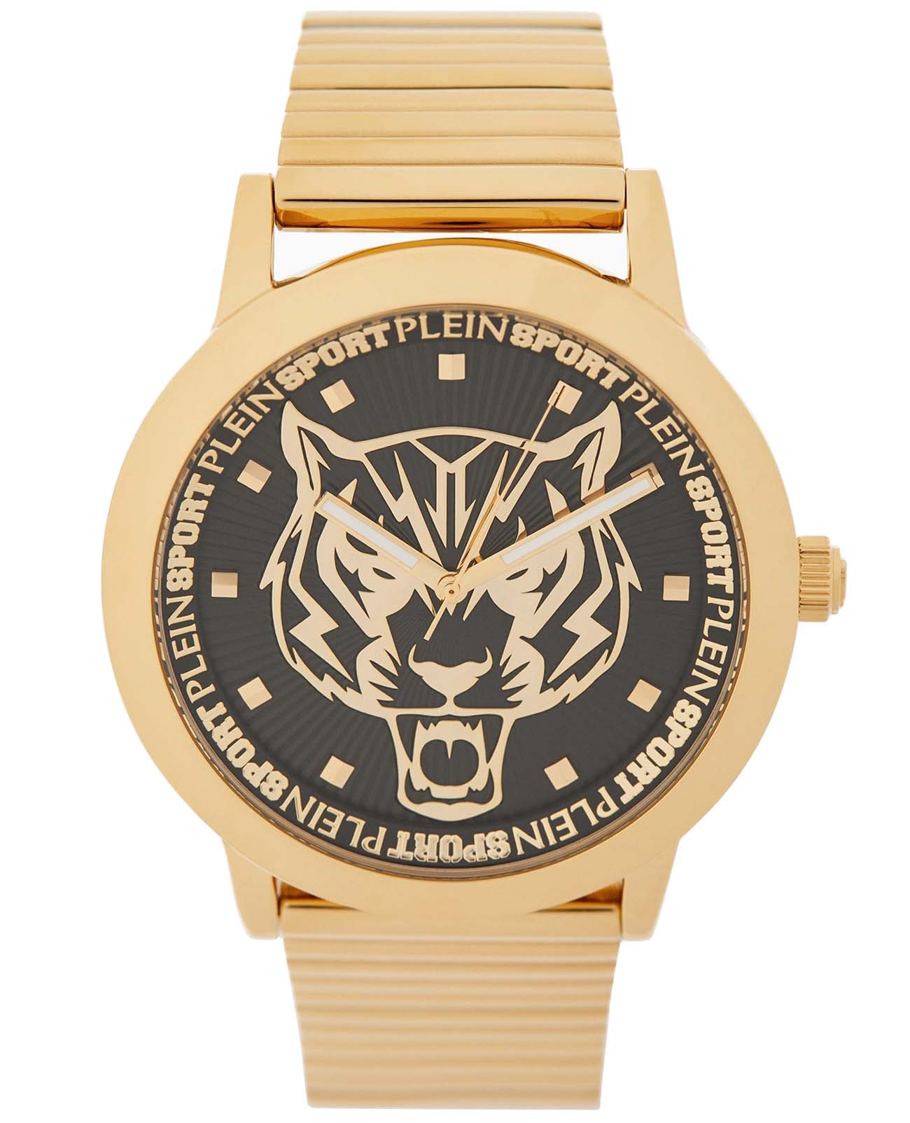 Plein Sport Plein Sport PSKDA0924  PSKDA0924 кварцевые мужские часы золотой циферблат, браслет сталь с ip покрытием — вид спереди