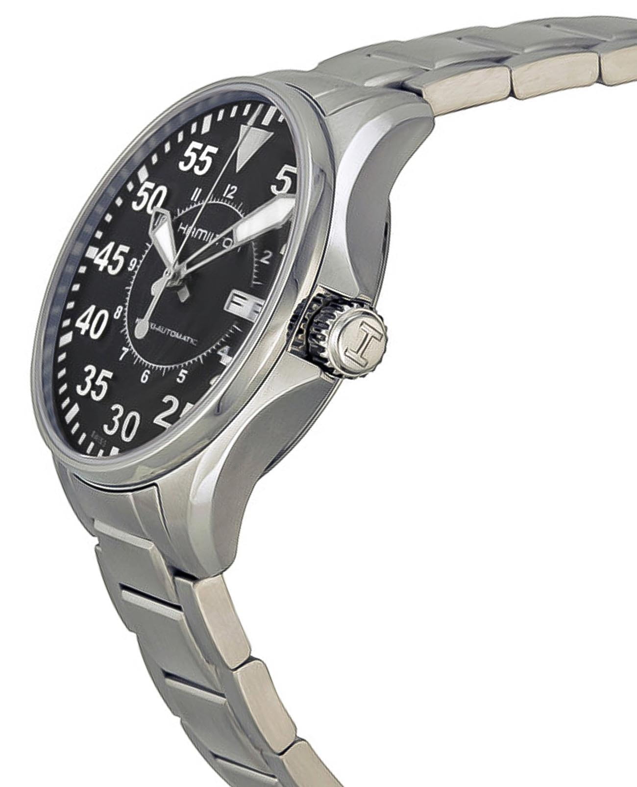 Hamilton Hamilton Khaki Aviation Pilot Day Date Auto H64425135, khaki aviation швейцария мужские часы на браслете нержавеющая сталь боковой вид