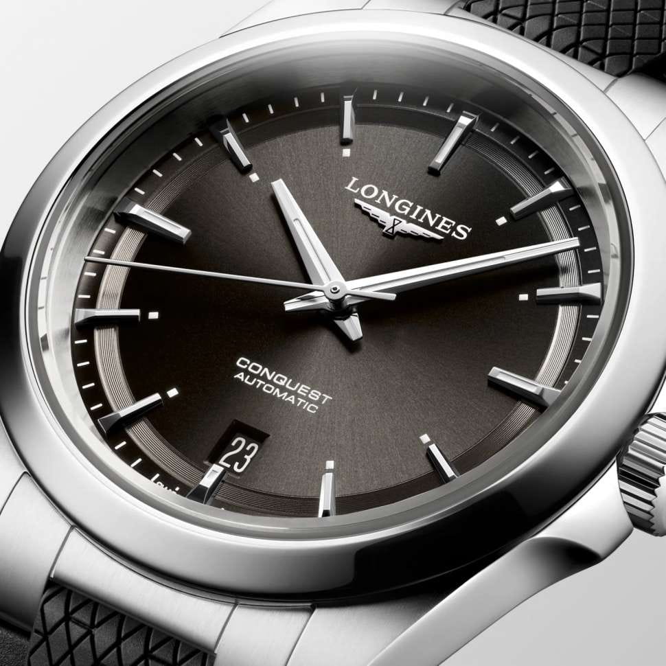 Longines Longines Conquest L3.720.4.52.9, conquest швейцария женские часы на браслете каучук боковой вид