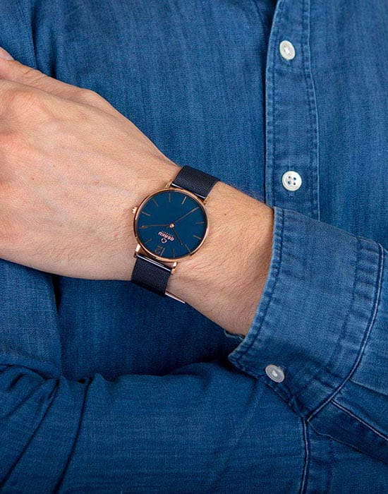Obaku Obaku V197GXVLML мужские часы синий циферблат на запястье