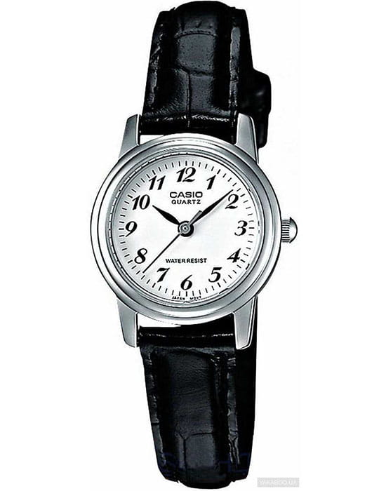 Casio Casio Collection LTP-1236PL-7B  LTP-1236PL-7B кварцевые женские часы белый циферблат, браслет кожаный — вид спереди