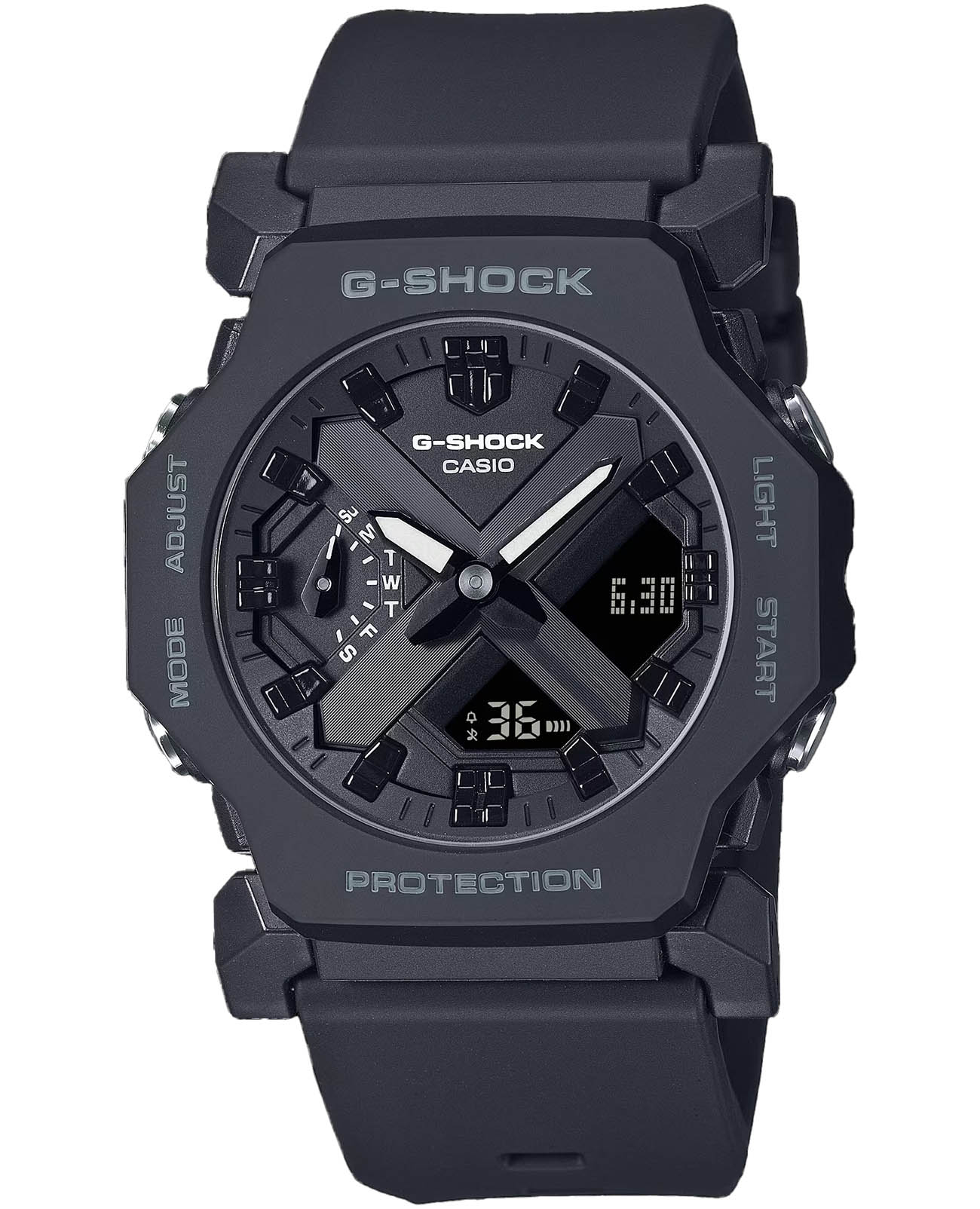Casio Casio G-Shock GA-2300-1ADR (GA-2300-1A) GA GA-2300-1A электронные мужские часы черный циферблат, браслет пластик — вид спереди