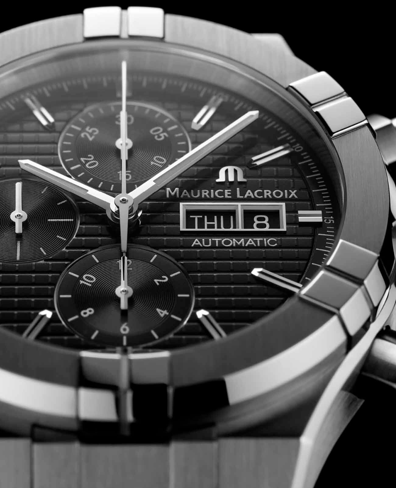 Оригинальные часы Maurice Lacroix Maurice Lacroix Aikon Automatic Chronograph AI6038-SS001-330-1 механические калибр механизма ml112 общий вид