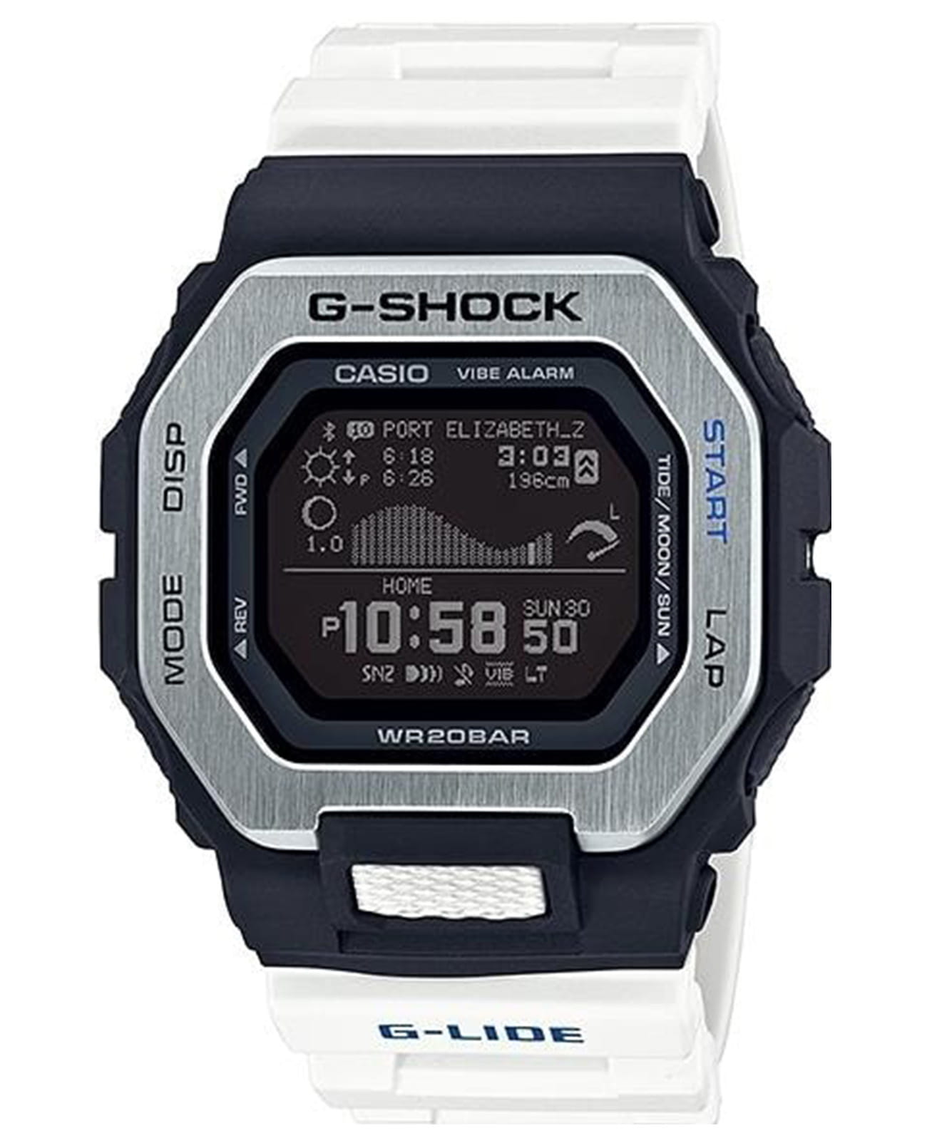 Casio Casio G-Shock GBX-100-7E  GBX-100-7E электронные мужские часы черный циферблат, браслет полимер — вид спереди