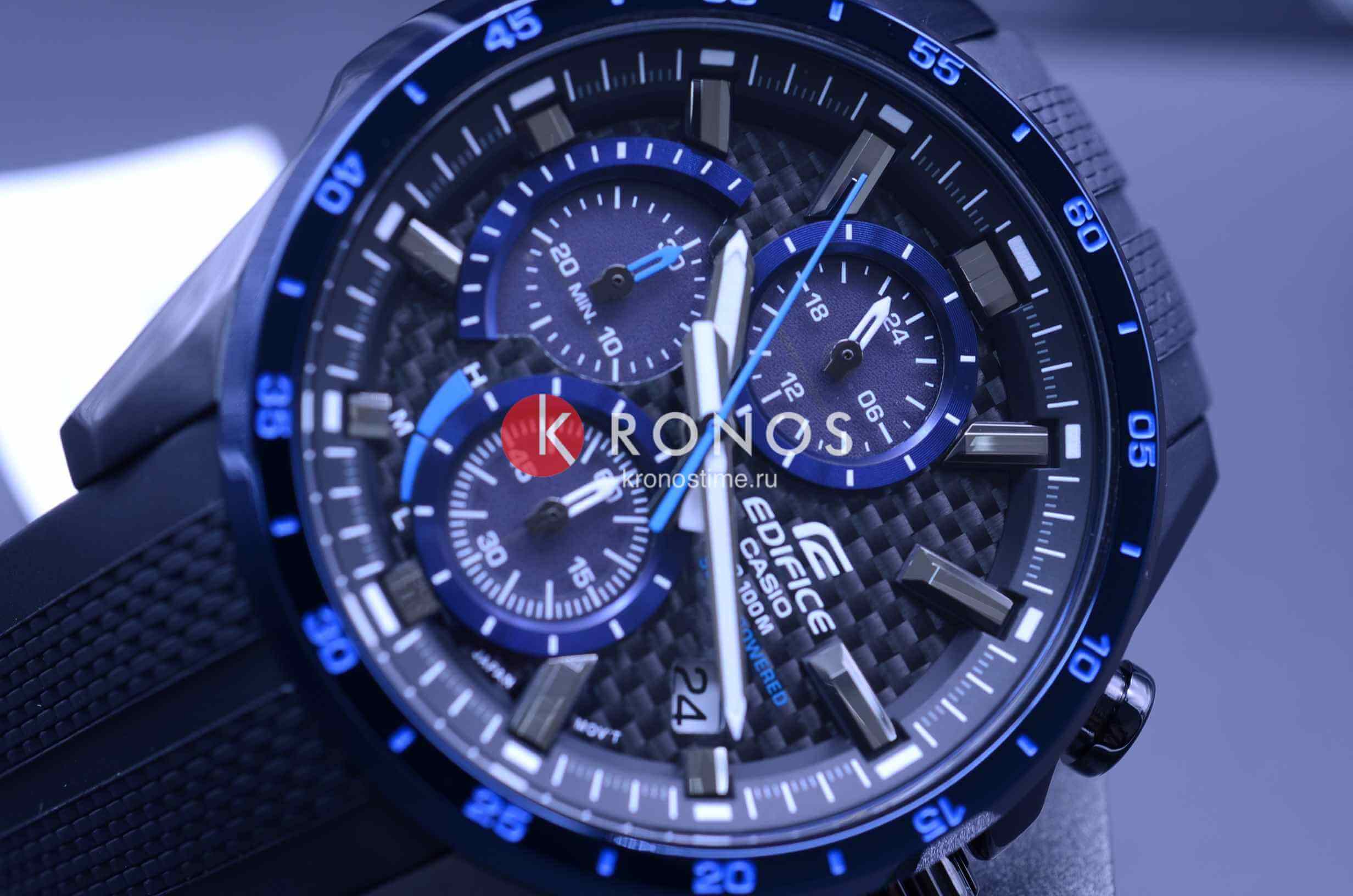 Casio Casio Edifice EQS-900PB-1B, edifice япония мужские часы на браслете каучук боковой вид