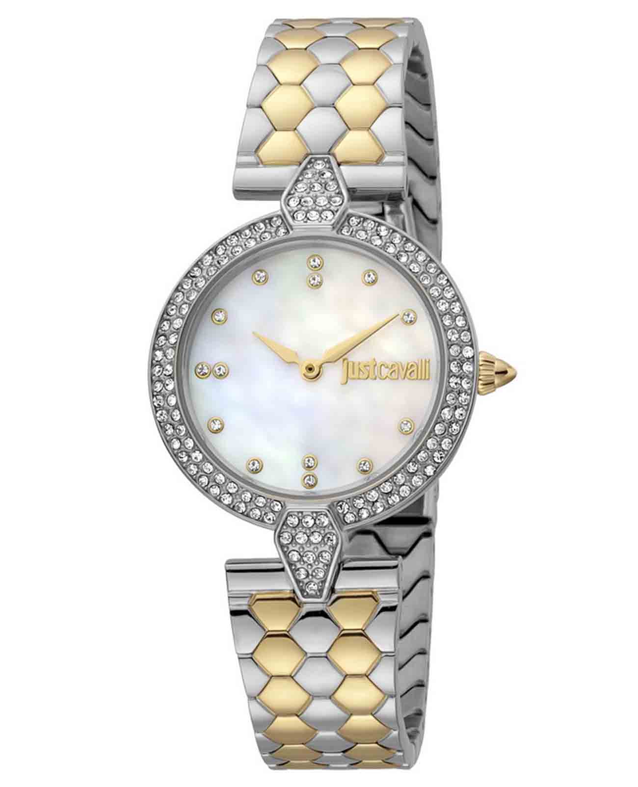 Just Cavalli Just Cavalli animalier JC1L159M0085  JC1L159M0085 кварцевые женские часы перламутровый циферблат, браслет нержавеющая сталь — вид спереди
