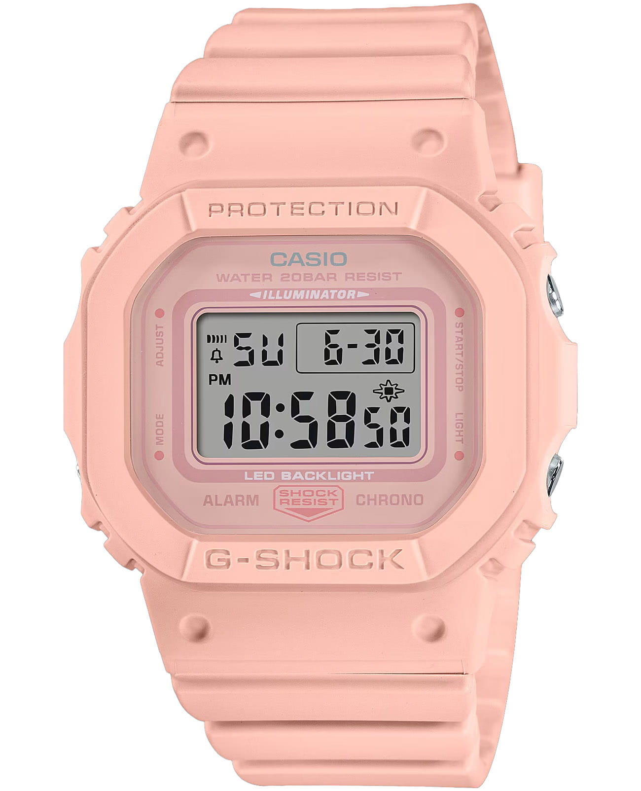 Casio Casio G-Shock GMD-S5600BA-4  GMD-S5600BA-4 электронные женские часы  циферблат, браслет полимер — вид спереди