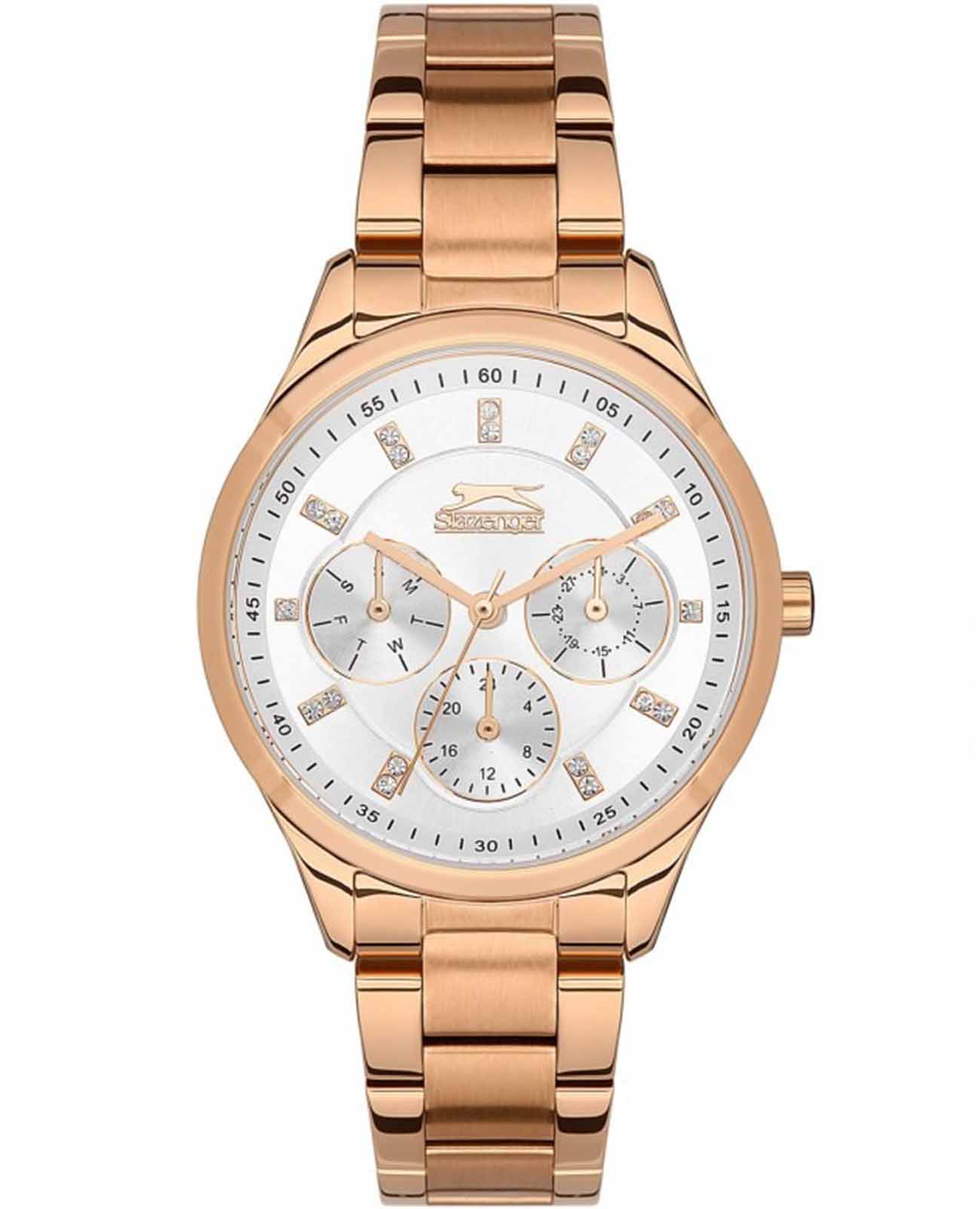 Slazenger Slazenger SL.09.2151.4.02  SL.09.2151.4.02 кварцевые женские часы белый циферблат, браслет суперметалл с ip покрытием — вид спереди