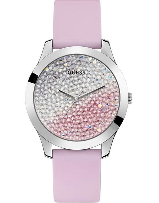 Guess Guess Dress Steel W1223L1  W1223L1 кварцевые женские часы цветной циферблат, браслет силикон — вид спереди