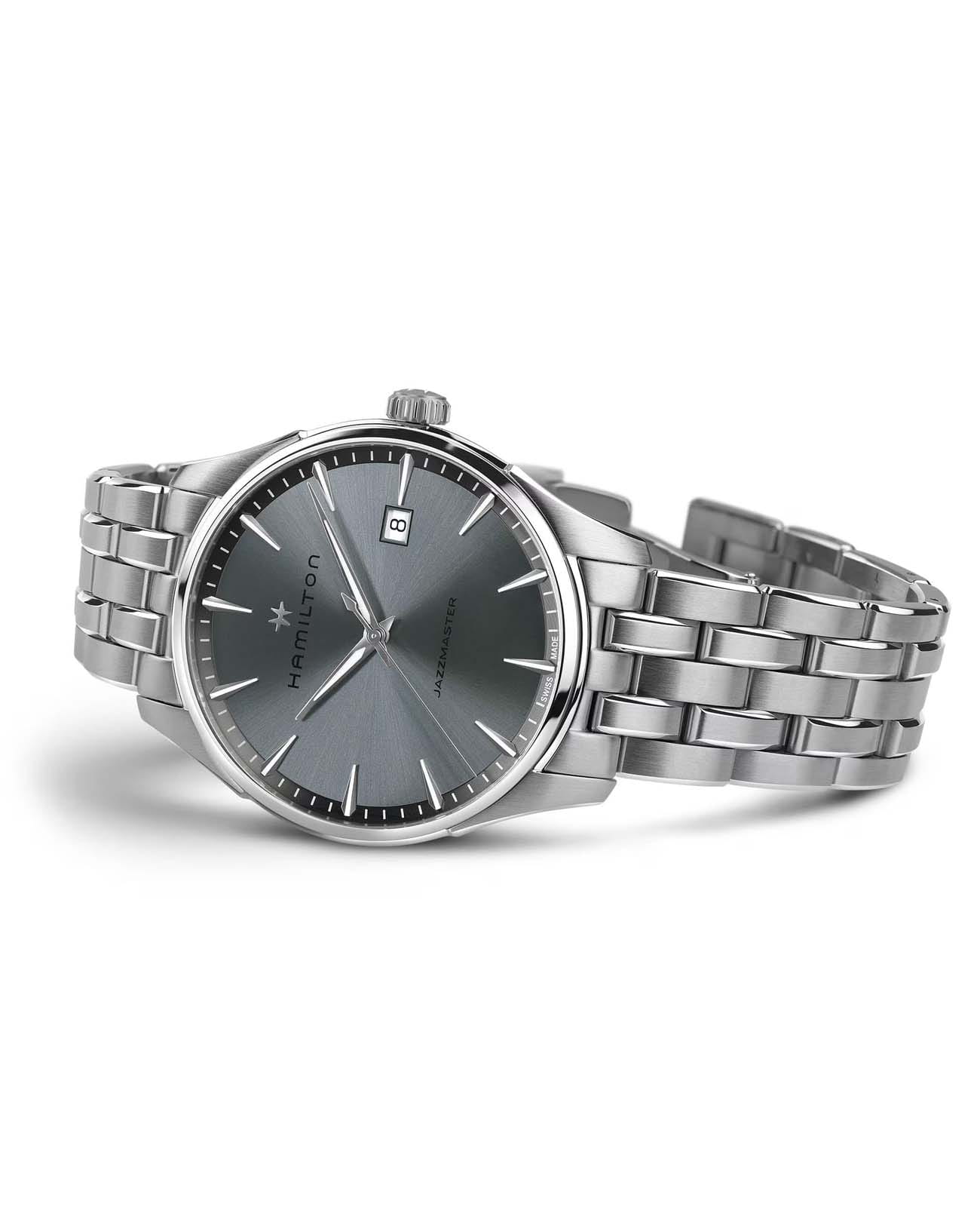 Hamilton Hamilton Jazzmaster Gent Quartz H32451142, jazzmaster швейцария мужские часы на браслете нержавеющая сталь боковой вид