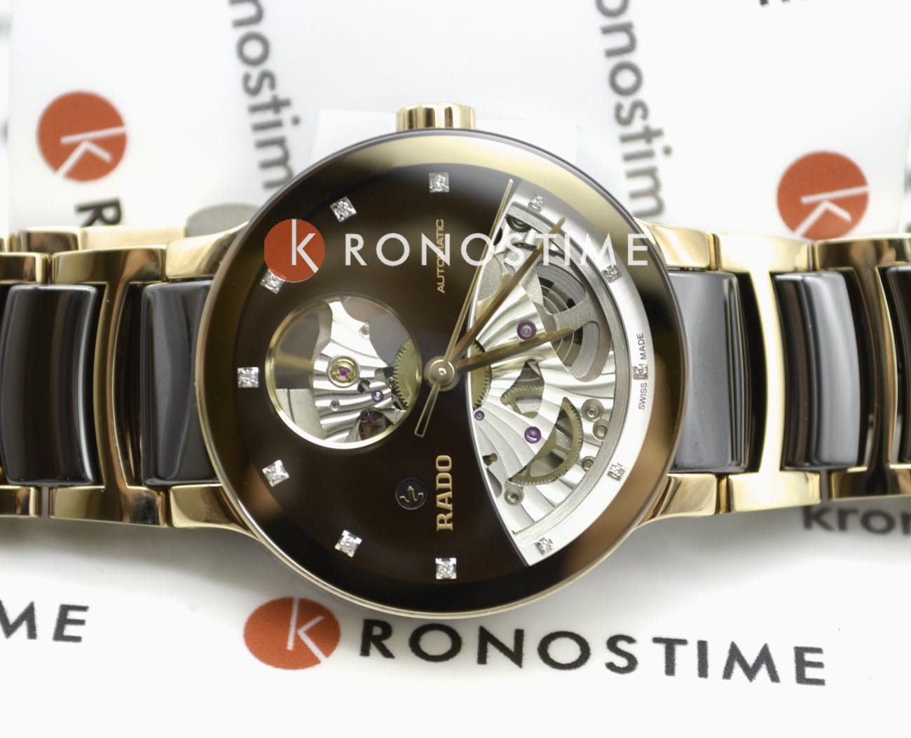 Rado Rado Centrix Automatic Diamonds Open Heart R30248712 Automatic — детали корпуса и сталь + pvd + керамика
