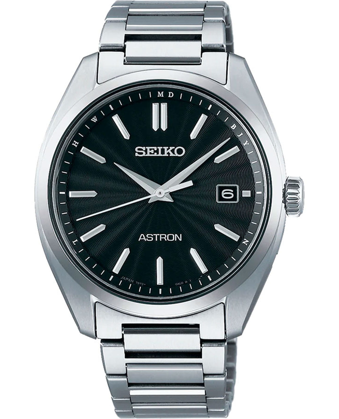 Seiko Seiko Astron SBXY033  SBXY033 кварцевые мужские часы черный циферблат, браслет титановый — вид спереди