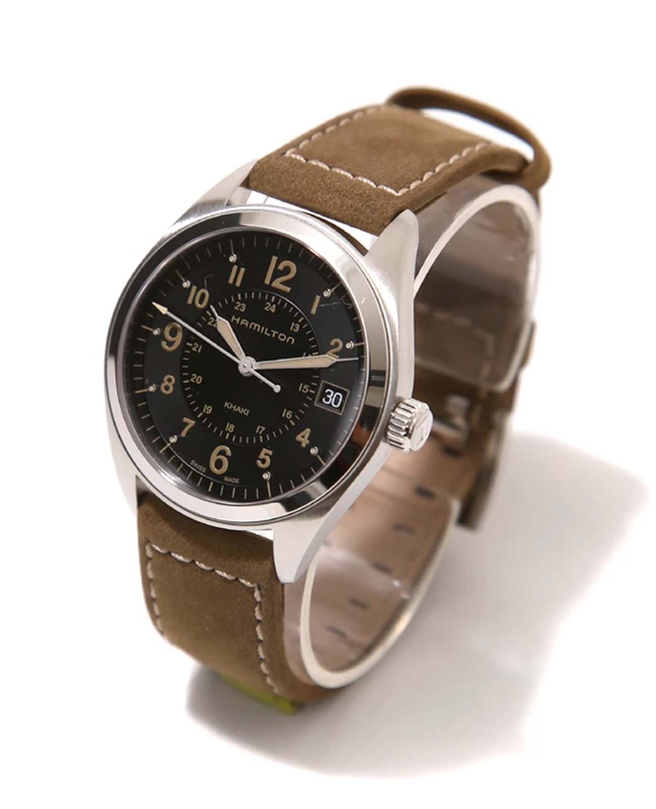Hamilton Hamilton Khaki Field King Quartz H68551833  — детали корпуса и кожаный