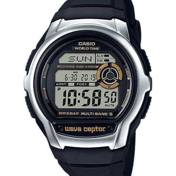 Casio CASIO WAVE CEPTOR WV-M60-9A  WV-M60-9A кварцевые мужские часы серый циферблат, браслет  — вид спереди