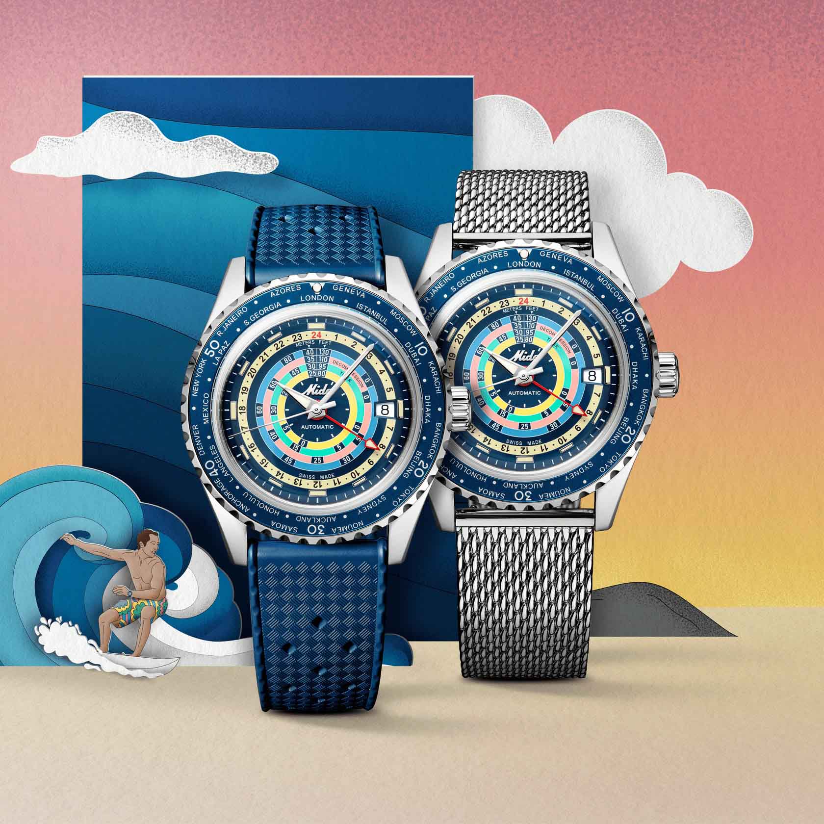 Mido Mido Ocean Star Decompression Worldtimer 200 M026.829.17.041.00 M0268291704100 оригинальные мужские часы в комплекте с коробкой