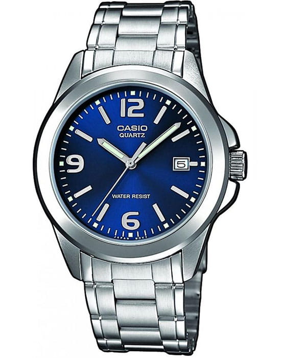 Casio Casio Collection LTP-1259PD-2A  LTP-1259PD-2A кварцевые женские часы синий циферблат, браслет нержавеющая сталь — вид спереди