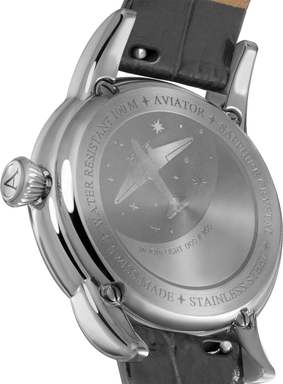Оригинальные часы Aviator Aviator Douglas MoonFlight V.1.33.0.254.4 кварцевые калибр механизма ronda 708 общий вид