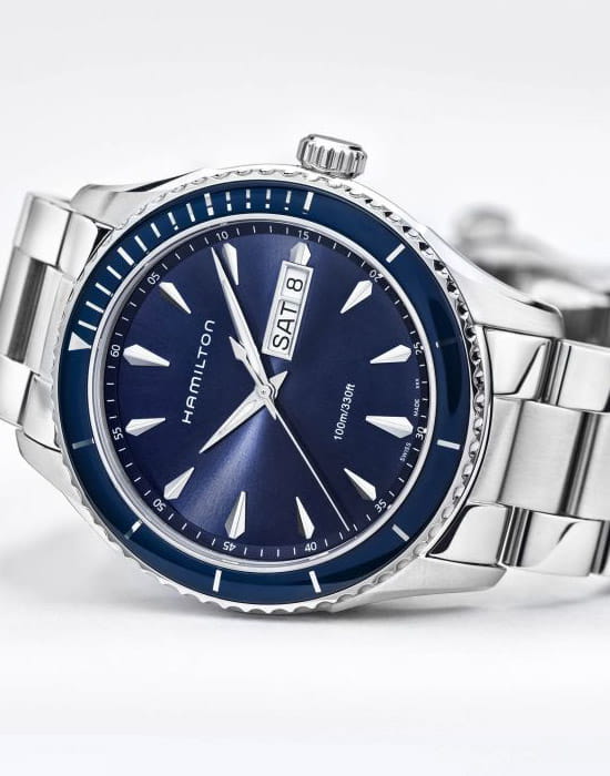 Hamilton Hamilton Jazzmaster Seaview Day Date Quartz H37551141 швейцария наручные мужские часы заводная головка с логотипом Hamilton