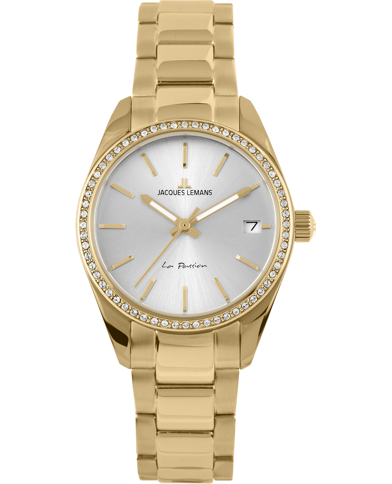 Jacques Lemans Jacques Lemans La Passion 1-2085H  1-2085H кварцевые женские часы серебристый циферблат, браслет нержавеющая сталь — вид спереди
