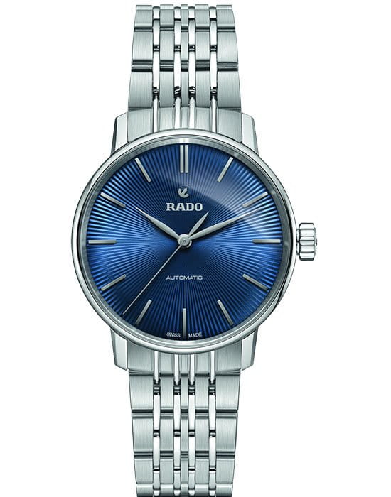 Rado Rado Coupole Classic Automatic R22862204 Classic R22862204 механические женские часы синий циферблат, браслет нержавеющая сталь — вид спереди