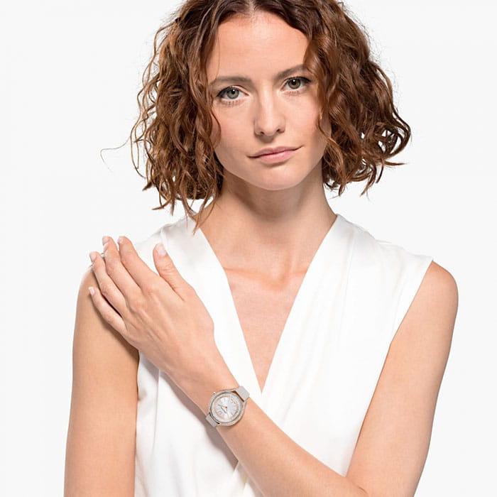 Swarovski Swarovski Crystalline Aura 5519450,  швейцария женские часы на браслете кожаный боковой вид