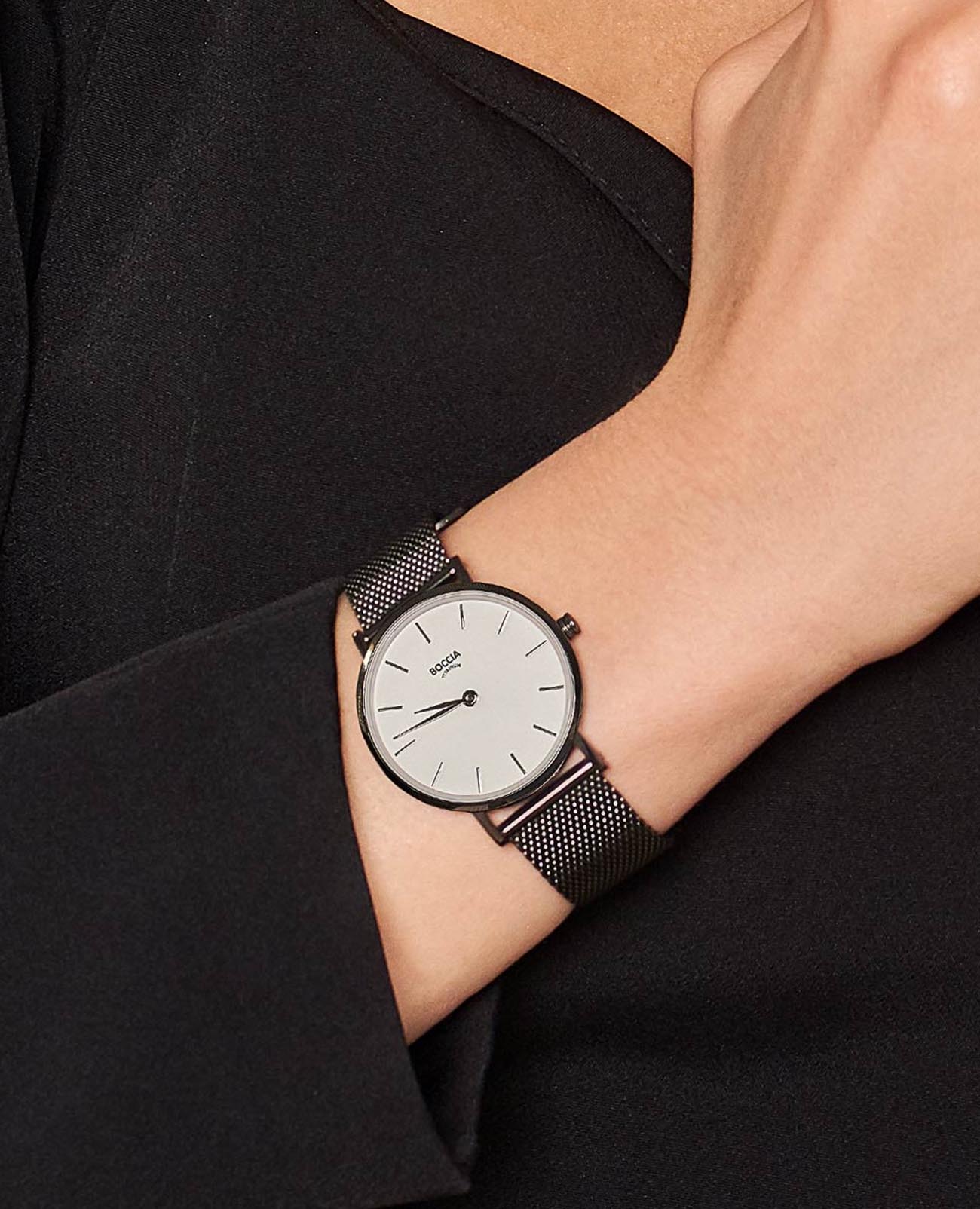 Boccia Titanium Boccia Titanium Circle-Oval 3281-04,  германия женские часы на браслете титановый c pvd покрытием боковой вид