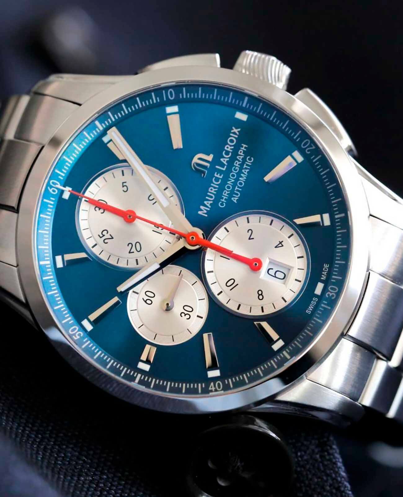 Maurice Lacroix Maurice Lacroix Pontos Chronograph PT6388-SS002-430-1, pontos швейцария мужские часы на браслете нержавеющая сталь боковой вид