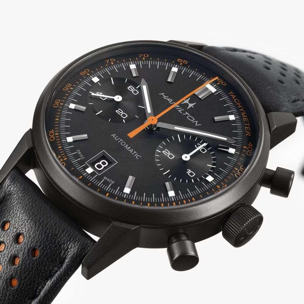 Hamilton Hamilton American Classic Intra-matic Autochrono Full Black H38446732 мужские часы черный циферблат на запястье