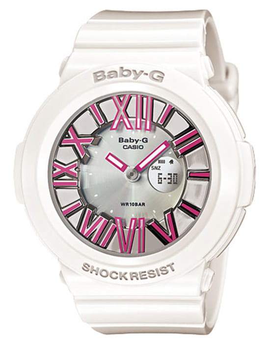 Casio Casio Baby-G BGA-160-7B2DR  BGA-160-7B2DR кварцевые женские часы серебристый циферблат, браслет пластик — вид спереди