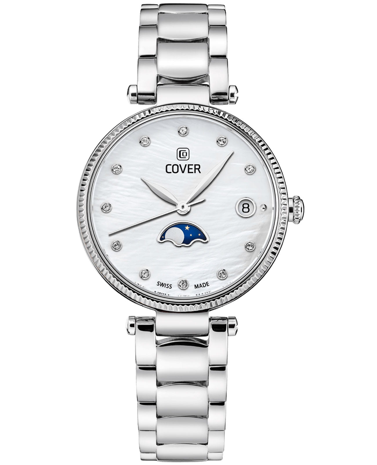 Cover Cover Moon CO196.01  CO196.01 кварцевые женские часы перламутровый циферблат, браслет нержавеющая сталь — вид спереди