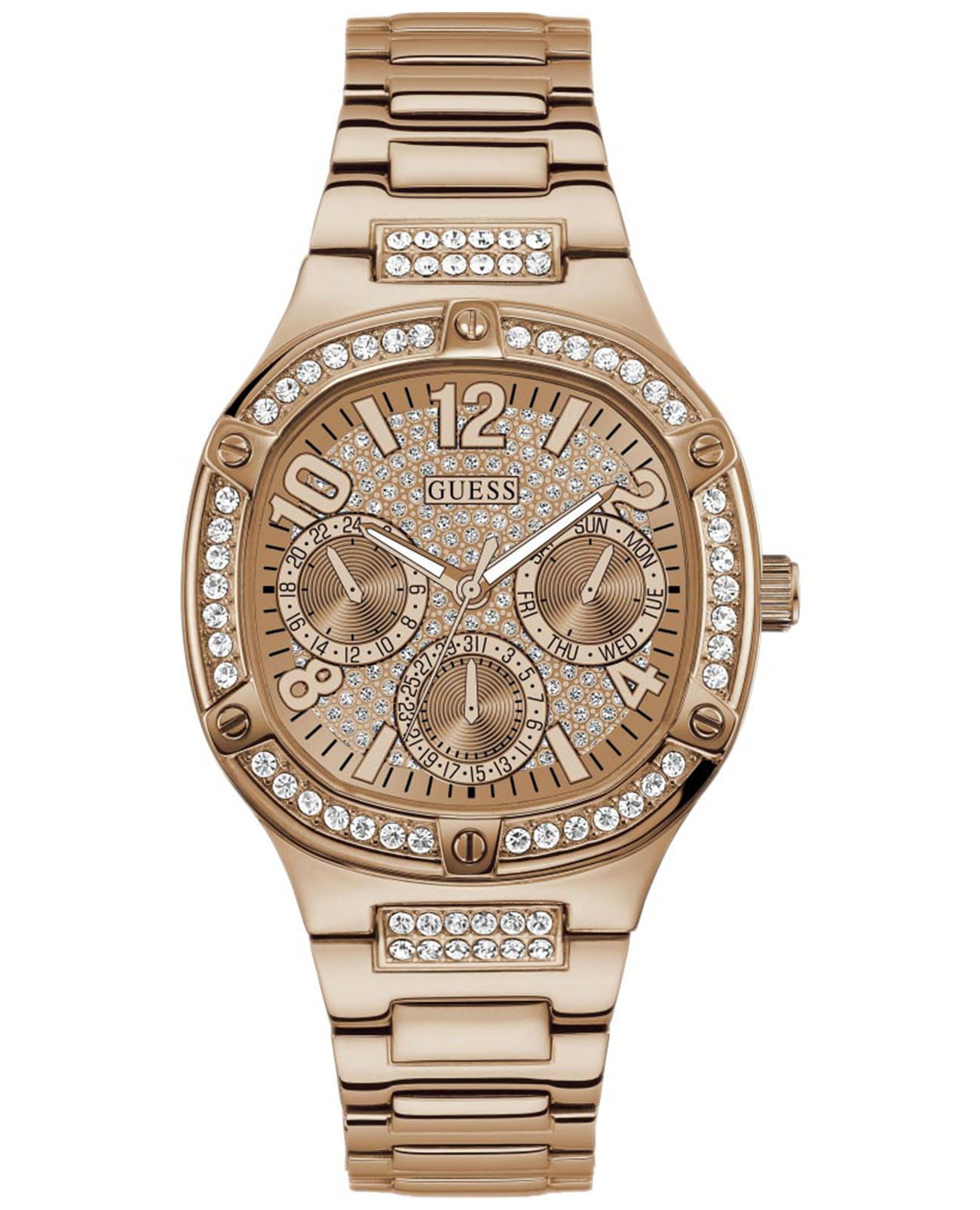 Guess Guess Dress Steel GW0558L3  GW0558L3 кварцевые женские часы золотой циферблат, браслет сталь с ip покрытием — вид спереди