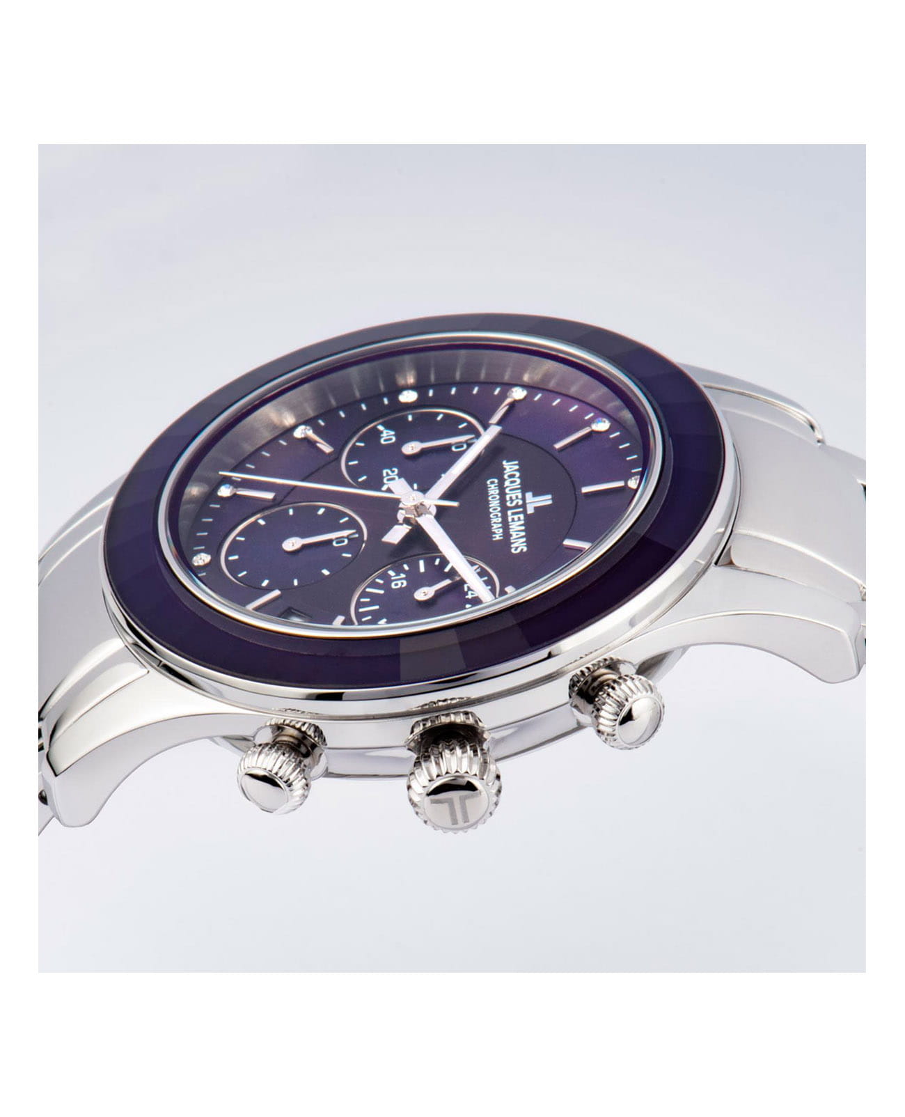 Jacques Lemans Jacques Lemans Venice 1-2151M женские часы фиолетовый циферблат на запястье