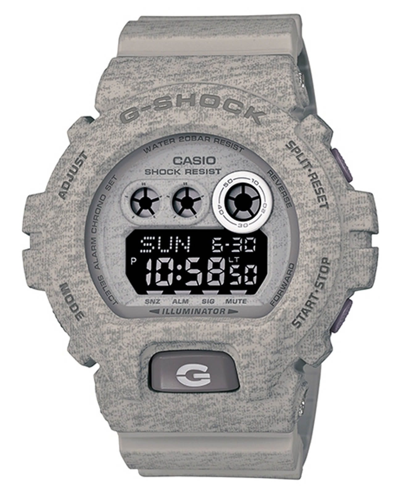 Casio Casio G-Shock GD-X6900HT-8ER  GD-X6900HT-8ER электронные мужские часы серый циферблат, браслет пластик — вид спереди