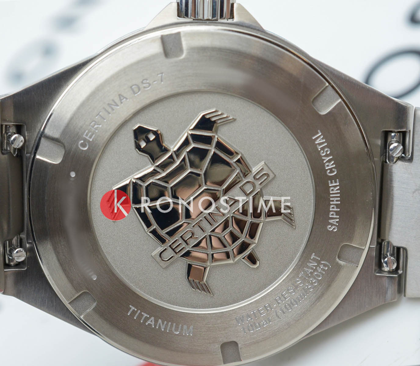 Certina Certina DS-7 Quartz C043.410.44.051.00  - задняя крышка титан корпуса, швейцария часы