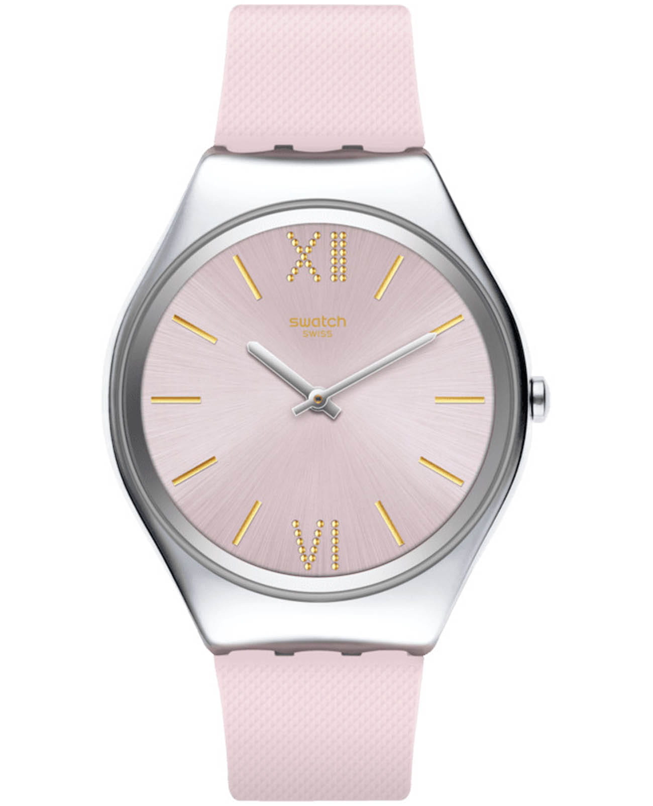 Swatch Swatch Skin Irony SYXS124  SYXS124 кварцевые женские часы розовый циферблат, браслет силикон — вид спереди