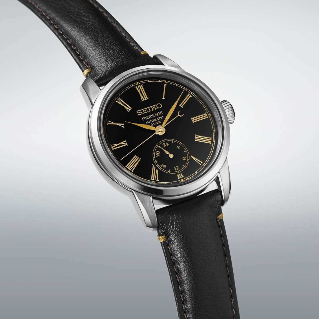 Seiko Seiko Presage SPB499J1, presage япония мужские часы на браслете кожаный боковой вид