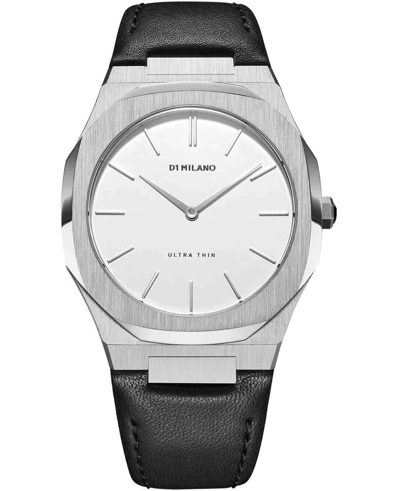 D1 Milano D1 Milano Ultra Thin UTLL01  UTLL01 кварцевые женские часы серебристый циферблат, браслет кожаный — вид спереди
