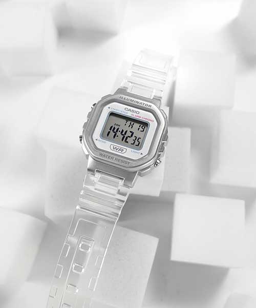 Casio Casio Collection LA-20WHS-7A кварцевые женские часы часы крупный план серый циферблата