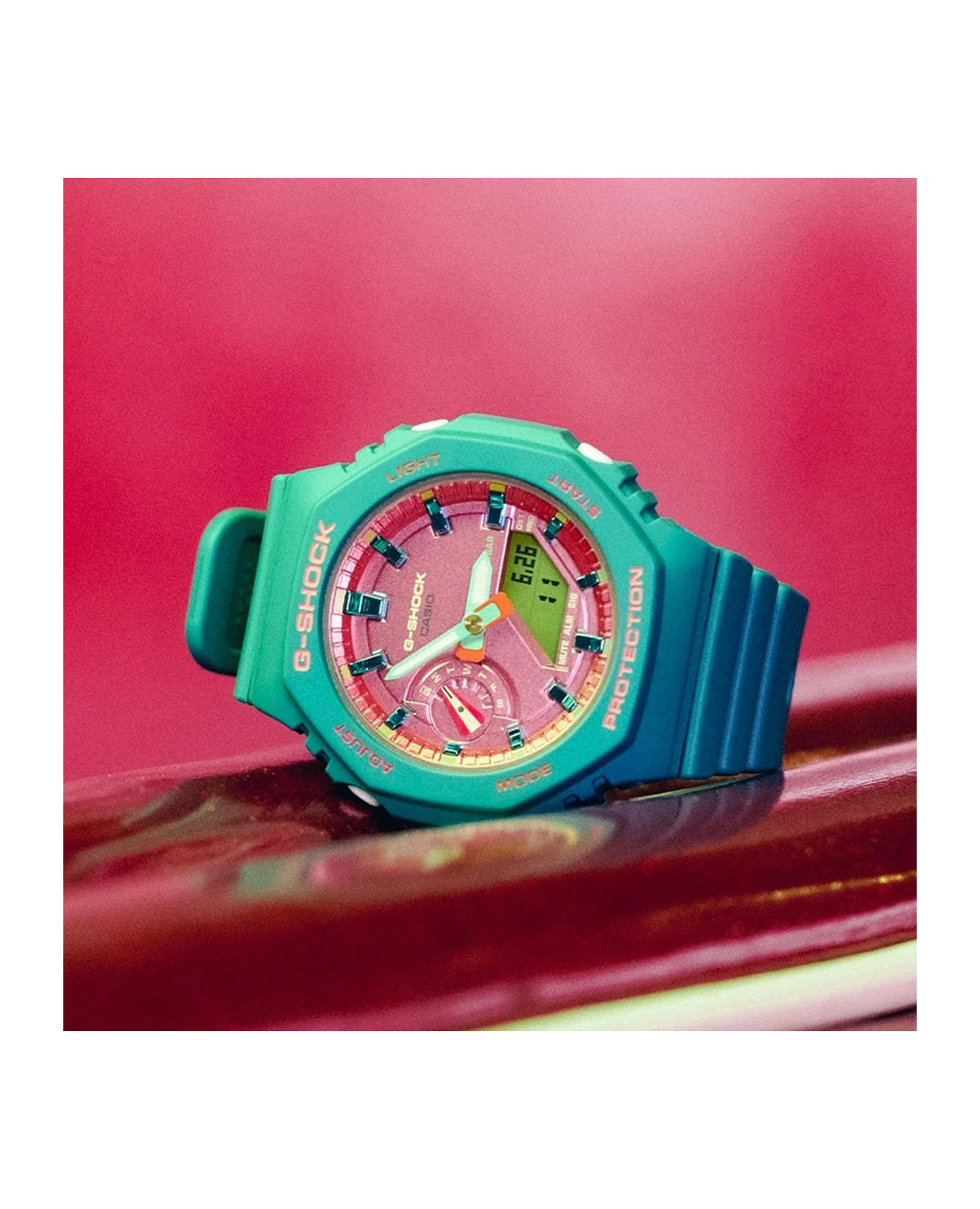Casio Casio G-Shock GMA-S2100BS-3ADR (GMA-S2100BS-3A) женские часы розовый циферблат на запястье