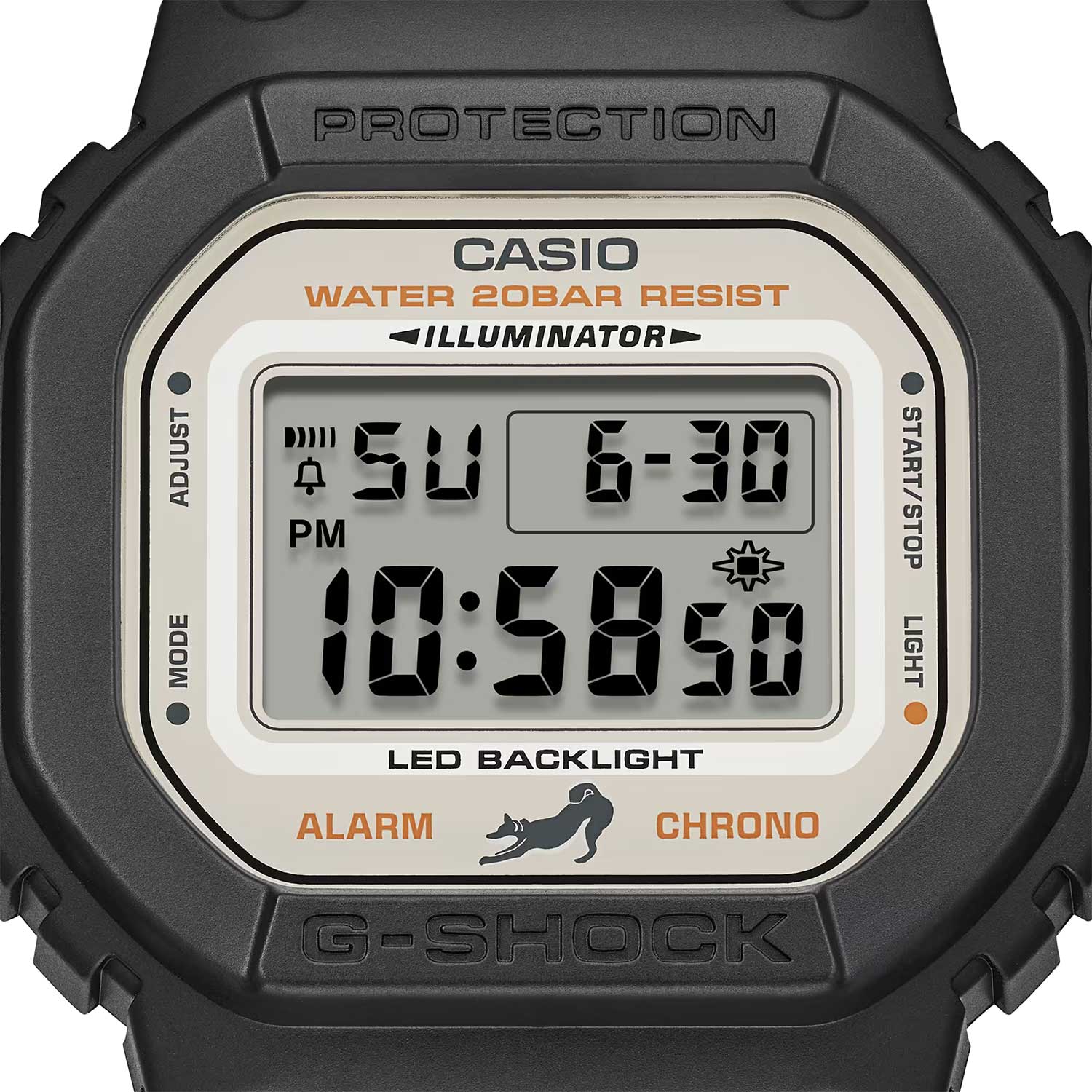Casio Casio G-Shock DW-5600SHB-1, g-shock япония мужские часы на браслете пластик боковой вид