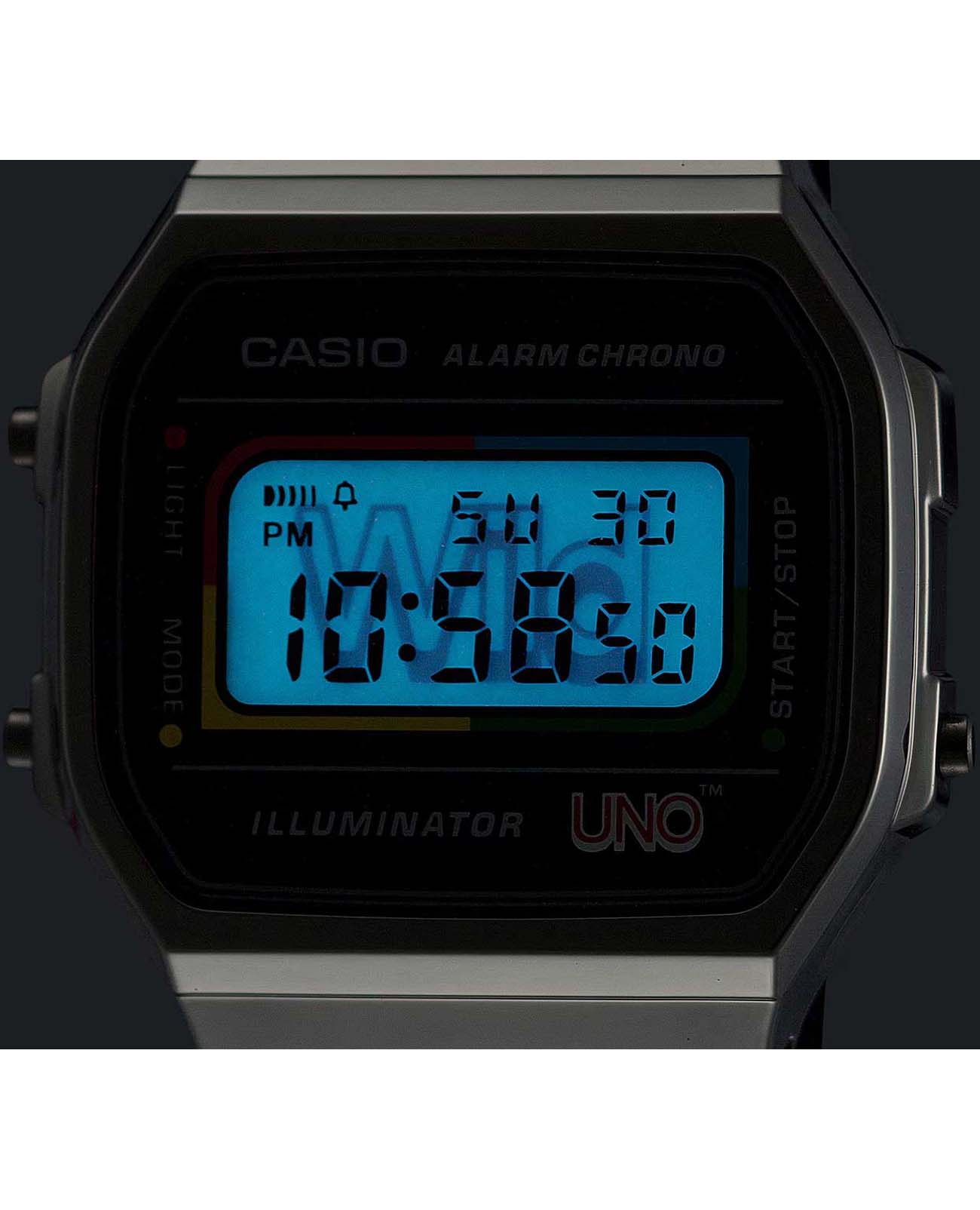 Casio Casio Vintage A168WEUC-1A, vintage япония мужские часы на браслете нержавеющая сталь боковой вид