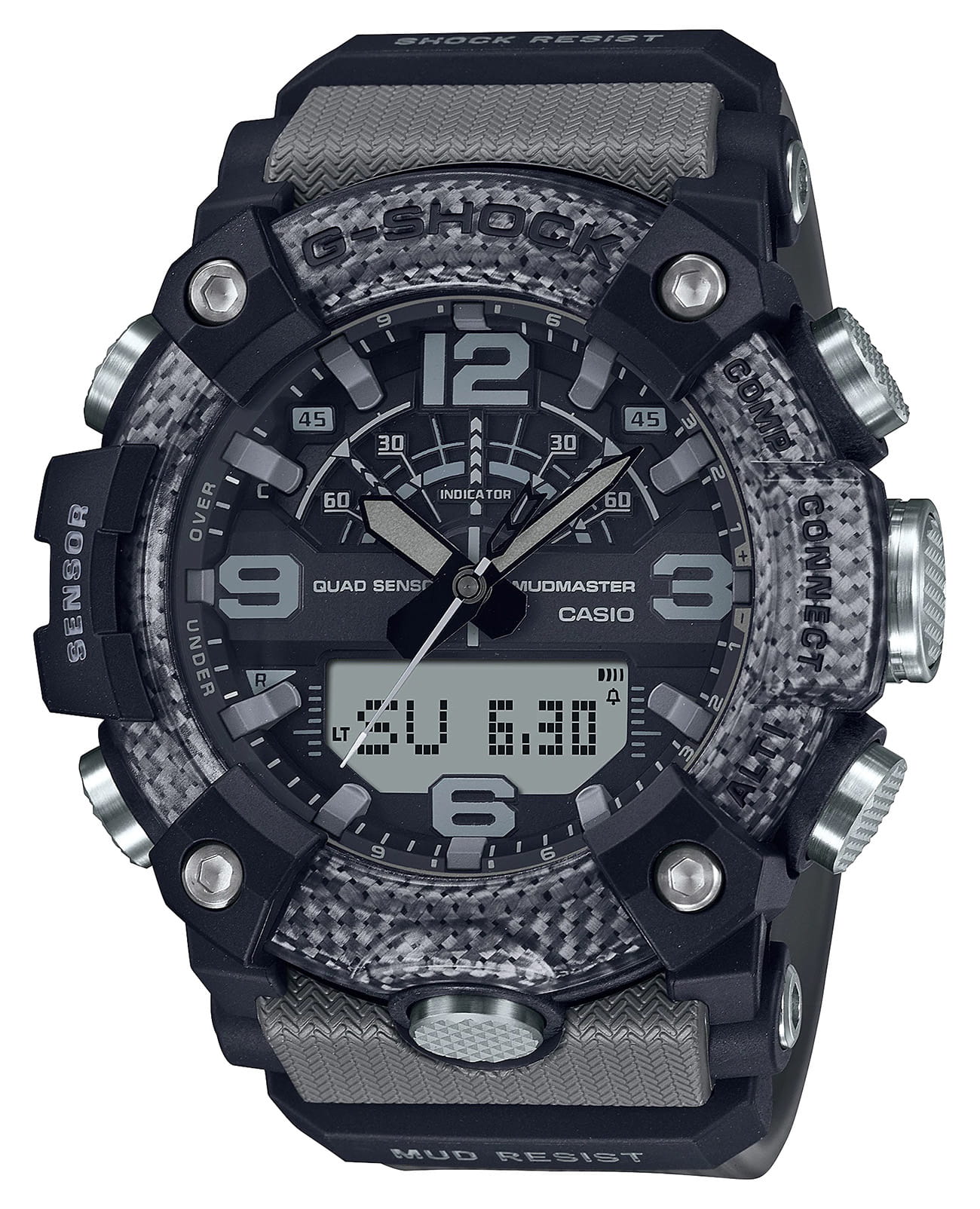 Casio Casio G-Shock GG-B100-8A Mudmaster GG-B100-8AER электронные мужские часы черный циферблат, браслет полимер — вид спереди