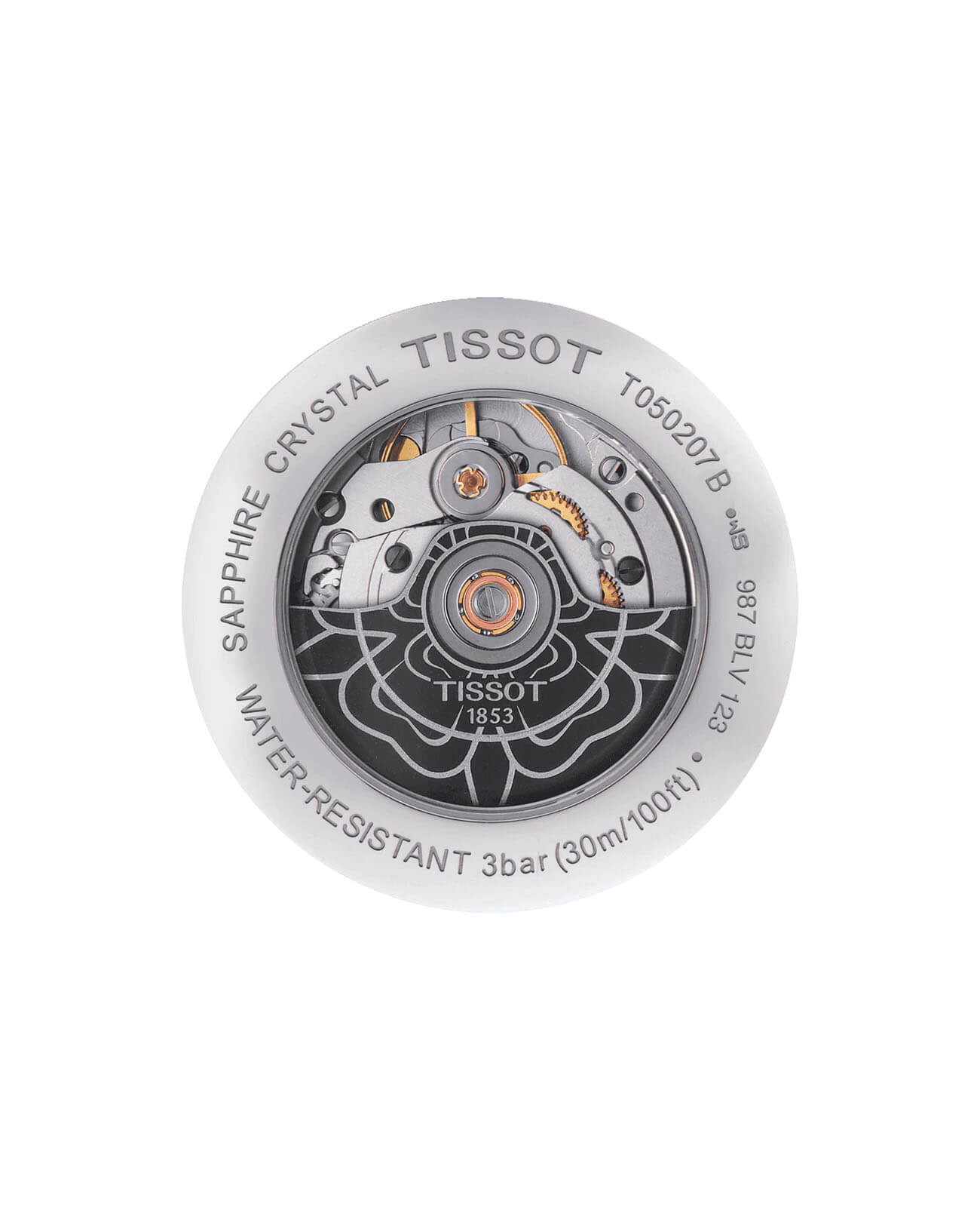 Tissot Tissot Lady Heart Flower Powermatic 80 T050.207.17.117.05, t-lady швейцария женские часы на браслете кожаный боковой вид