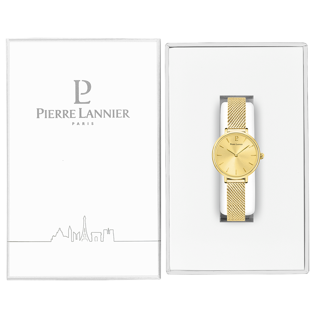 Pierre Lannier Pierre Lannier Nova 014J548 женские часы золотой циферблат на запястье