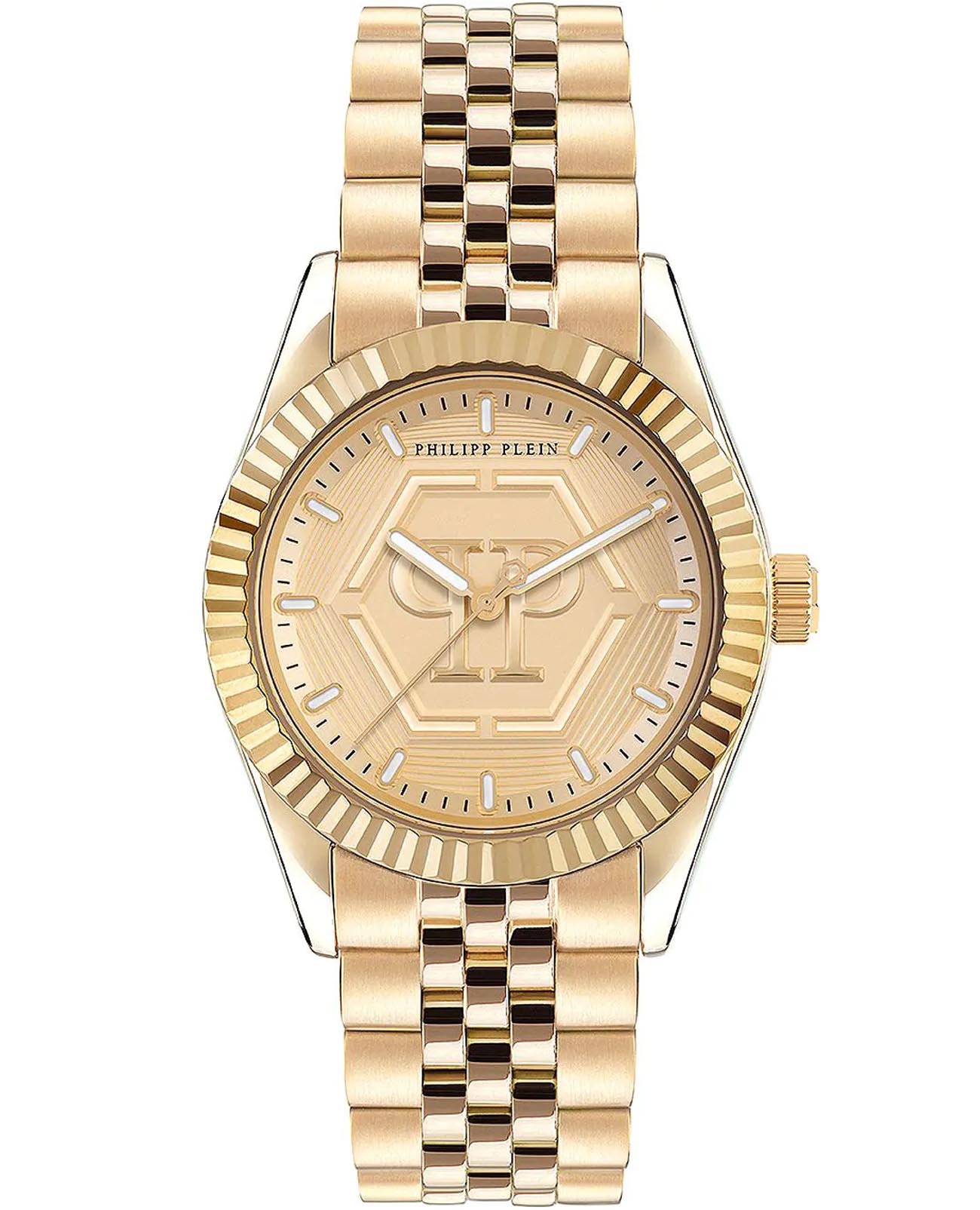 Philipp Plein Philipp Plein Street Couture PW2BA0523  PW2BA0523 кварцевые женские часы золотой циферблат, браслет нержавеющая сталь с ip-покрытием — вид спереди