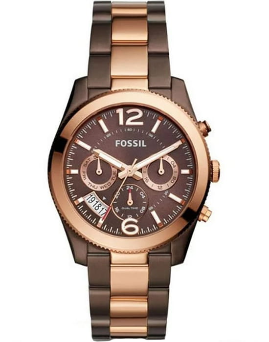 Fossil Fossil Carlie ES4284  ES4284 кварцевые женские часы черный циферблат, браслет нержавеющая сталь — вид спереди