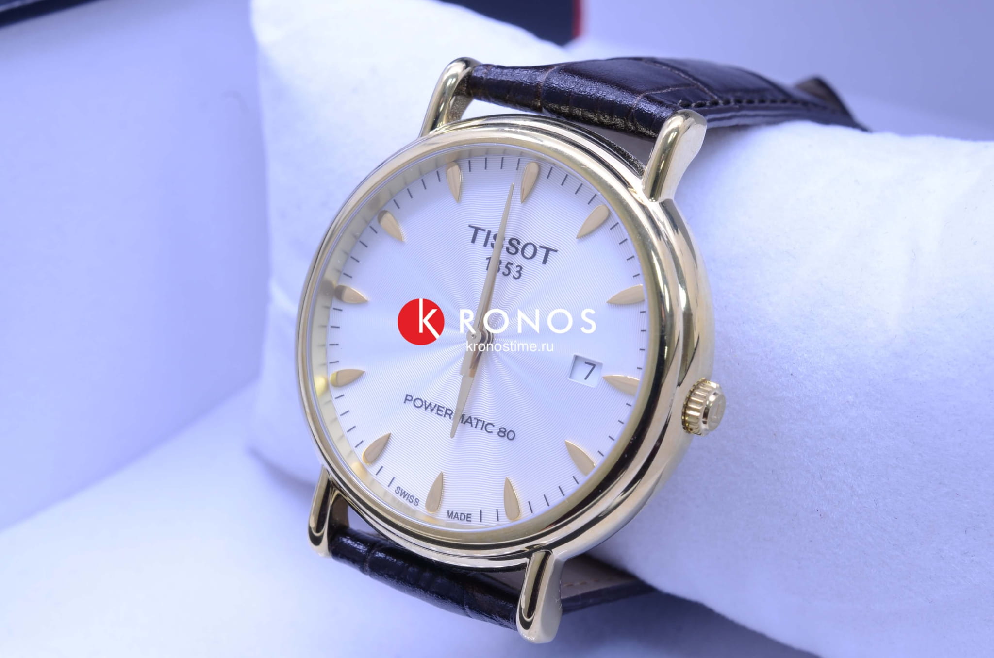 Tissot Tissot Carson Powermatic 80 18K Gold T907.407.16.031.00 мужские часы белый циферблат на запястье