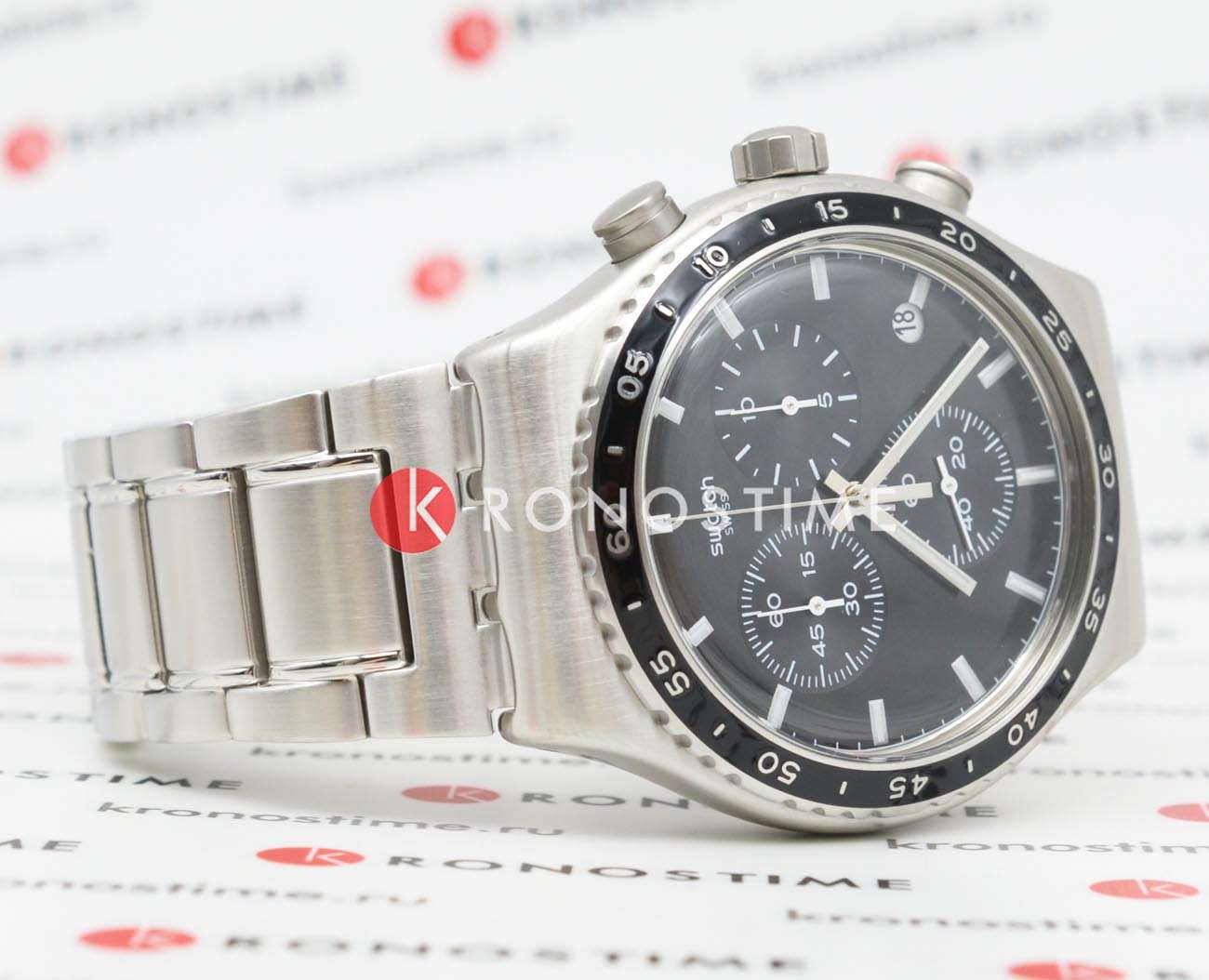 Swatch Swatch I New Chrono YVS495G мужские часы черный циферблат на запястье