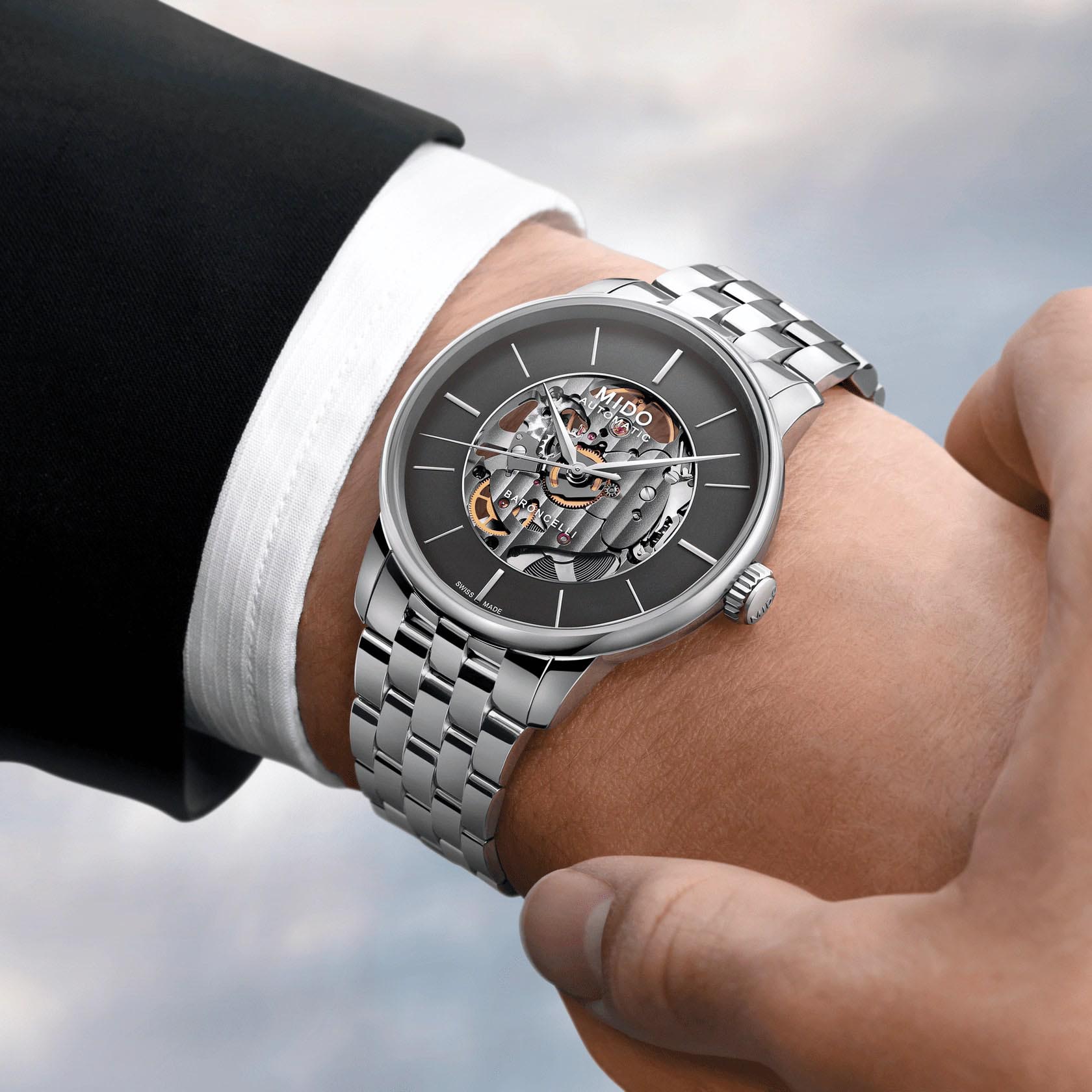 Оригинальные часы Mido Mido Baroncelli Signature M037.436.11.061.00 механические калибр механизма mido calibre 80 (на базе eta c07.631) общий вид