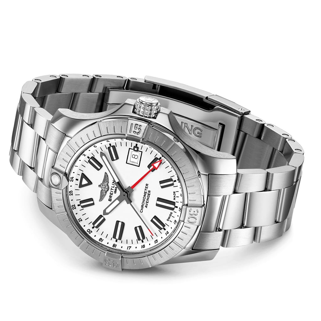 Breitling Breitling Avenger Automatic GMT 43 A32397101A1A1, avenger швейцария мужские часы на браслете нержавеющая сталь боковой вид